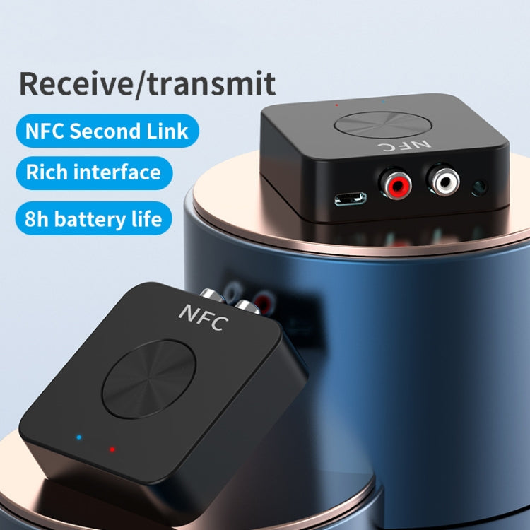 BT-21 NFC 블루투스 5.0 리시버 & 트랜스미터 RCA 3.5mm AUX 오디오 어댑터, BT-21