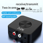 BT-21 NFC 블루투스 5.0 리시버 & 트랜스미터 RCA 3.5mm AUX 오디오 어댑터, BT-21