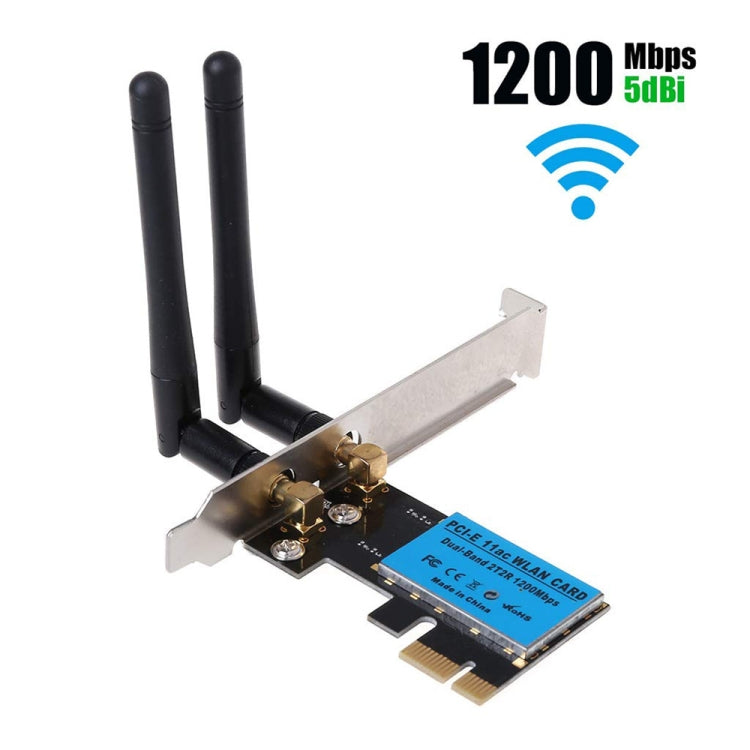 1200Mbps 5G / 2.4G 듀얼 밴드 PCIe 무선 네트워크 카드