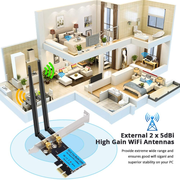 1200Mbps 5G / 2.4G 듀얼 밴드 PCIe 무선 네트워크 카드