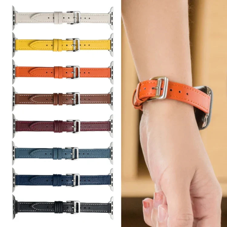 마이크로화이버 가죽 핀 버클 시계줄, 애플 워치 시리즈용, 7 41mm / 6&SE&5&4 40mm / 3&2&1 38mm, 7 45mm / 6&SE&5&4 44mm / 3&2&1 42mm