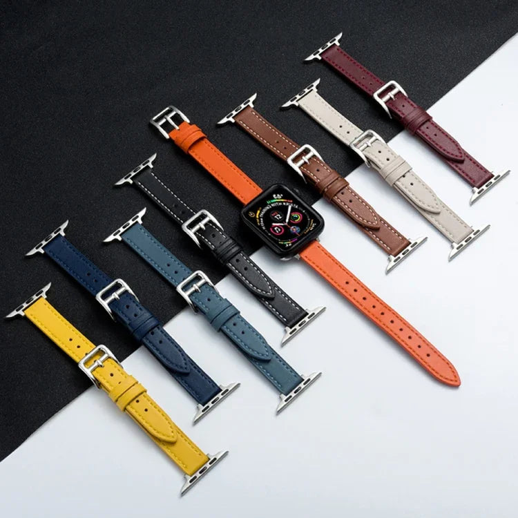 마이크로화이버 가죽 핀 버클 시계줄, 애플 워치 시리즈용, 7 41mm / 6&SE&5&4 40mm / 3&2&1 38mm, 7 45mm / 6&SE&5&4 44mm / 3&2&1 42mm