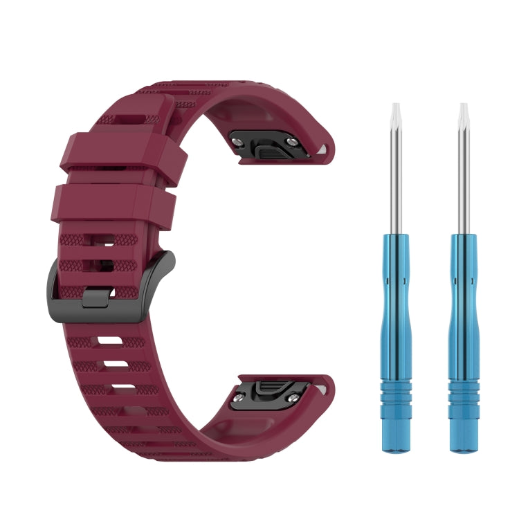 26mm Solid Color Silicone Quick Release Strap, For Garmin Fenix 7X