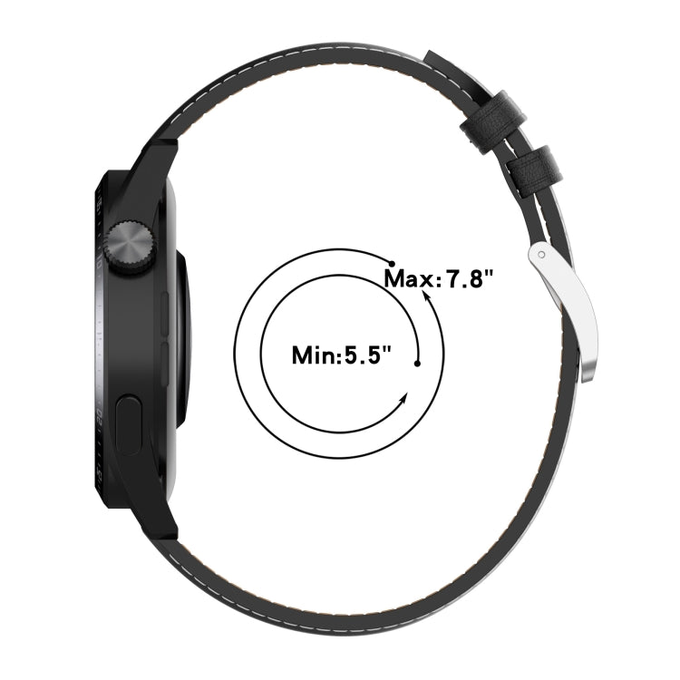 Calf Texture Sewing Thread Watchband, For Huawei Watch GT 3 42mm, For Huawei Watch GT 2 42mm, For Huawei Watch 2