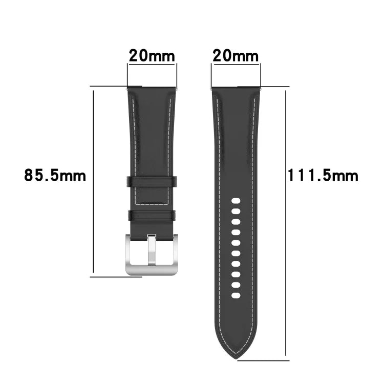 송아지 가죽 질감 바느질 실 시계줄, 삼성 갤럭시 워치 4용, 삼성 갤럭시 워치 3 41mm / 워치 42mm용, 삼성 갤럭시 기어 S2 클래식용