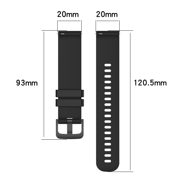 20mm Carbon Fiber Striped Silicone Strap, For Huawei Watch GT3 42mm, For Huawei Watch GT2 42mm, For Huawei Watch 2, For Honor Watch ES