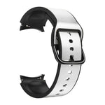 20mm Silicone Pasted Leather Strap, For Samsung Galaxy Watch 4 40mm, Samsung Galaxy Watch 4 44mm, For Samsung Galaxy Watch 4 Classic 42mm, For Samsung Galaxy Watch 4 Classic 46mm
