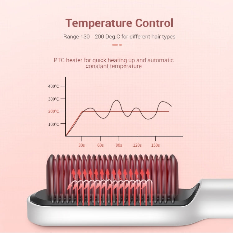 K-SKIN KD380 헤어 스트레이트너 전기 스트레이트 헤어 컬러 빗 브러시 PTC 가열 세라믹 스트레이트 헤어 브러시, UK 플러그, 블랙, UK 플러그, 화이트, EU 플러그, 블랙, EU 플러그, 화이트