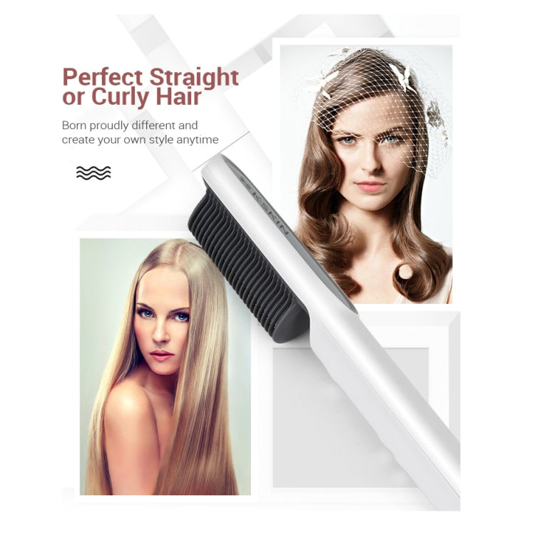 K-SKIN KD380 헤어 스트레이트너 전기 스트레이트 헤어 컬러 빗 브러시 PTC 가열 세라믹 스트레이트 헤어 브러시, UK 플러그, 블랙, UK 플러그, 화이트, EU 플러그, 블랙, EU 플러그, 화이트