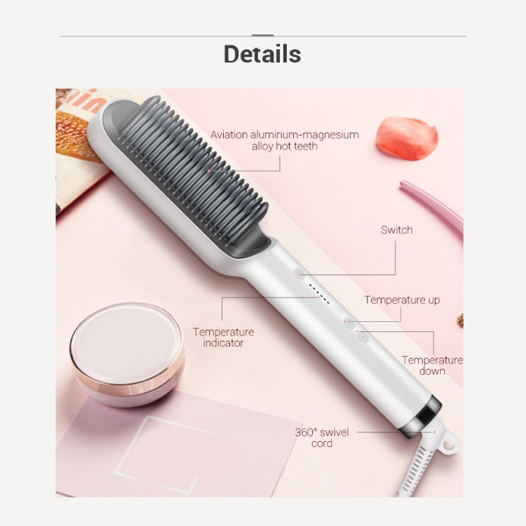 K-SKIN KD380 헤어 스트레이트너 전기 스트레이트 헤어 컬러 빗 브러시 PTC 가열 세라믹 스트레이트 헤어 브러시, UK 플러그, 블랙, UK 플러그, 화이트, EU 플러그, 블랙, EU 플러그, 화이트