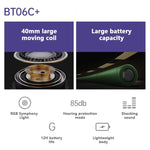 BT06C+ 어린이용 머리 착용 귀여운 무선 블루투스 헤드셋 마이크 및 LED 라이트 포함