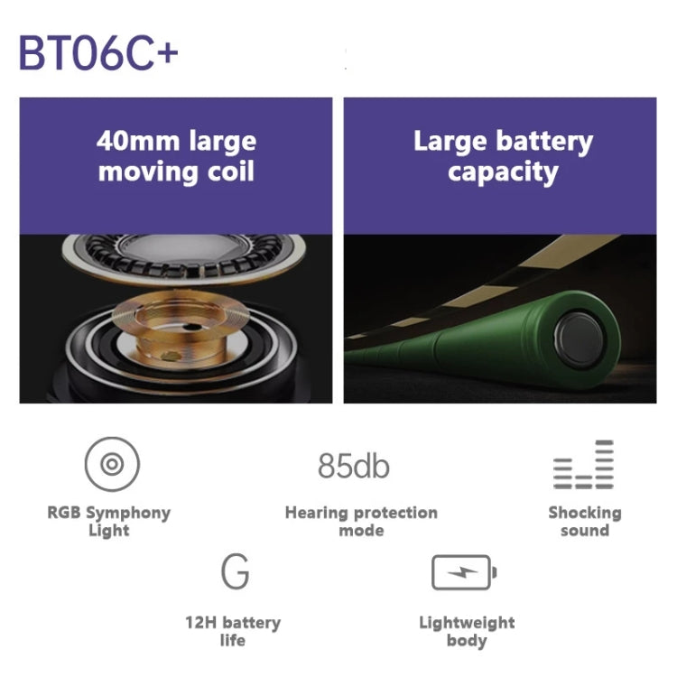 BT06C+ 어린이용 머리 착용 귀여운 무선 블루투스 헤드셋 마이크 및 LED 라이트 포함