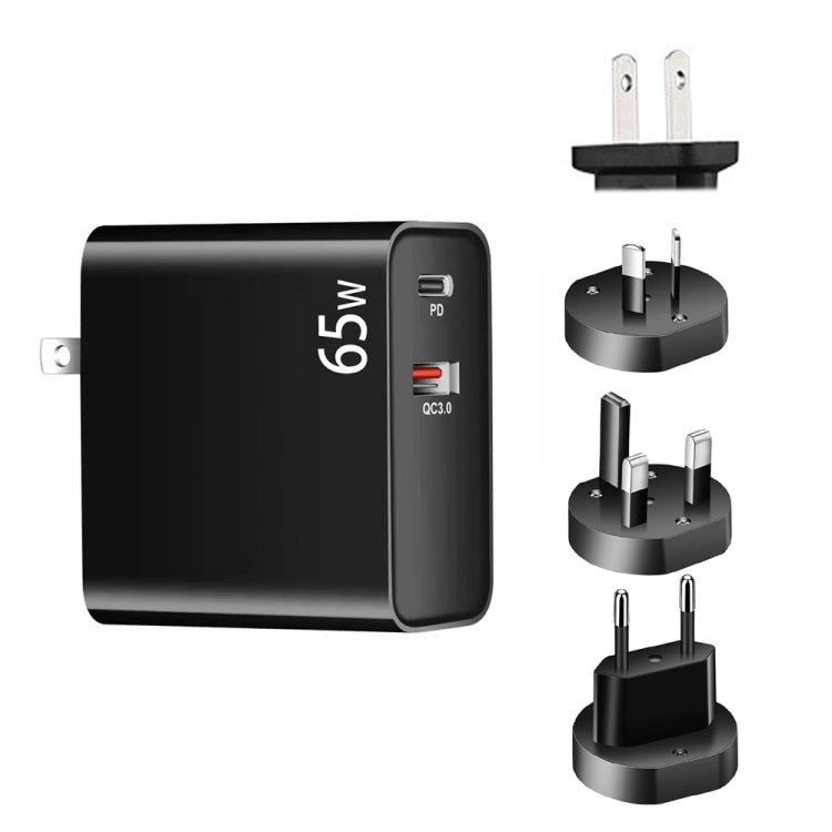 PD-65W USB-C / Type-C + QC3.0 USB 노트북 충전 어댑터, AU 플러그 / US 플러그 / EU 플러그 / UK 플러그, AU 플러그 / US 플러그 / EU 플러그 / UK 플러그