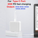 PD-65W USB-C / Type-C + QC3.0 USB 노트북 충전 어댑터, AU 플러그 / US 플러그 / EU 플러그 / UK 플러그, AU 플러그 / US 플러그 / EU 플러그 / UK 플러그