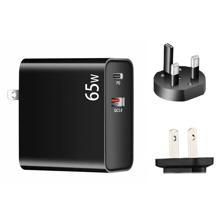 PD-65W USB-C / Type-C + QC3.0 USB 노트북 충전 어댑터, UK 플러그 / US 플러그, UK 플러그 / US 플러그