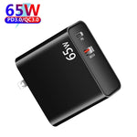 PD-65W USB-C / Type-C + QC3.0 USB 노트북 충전 어댑터, UK 플러그 / US 플러그, UK 플러그 / US 플러그