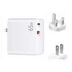 PD-65W USB-C / Type-C + QC3.0 USB 노트북 충전 어댑터, UK 플러그 / US 플러그, UK 플러그 / US 플러그