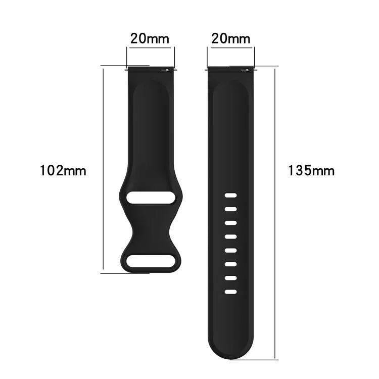 20mm 단색 실리콘 시계 밴드, 삼성 갤럭시 워치 액티브 40mm용, 삼성 갤럭시 워치 42mm용, 삼성 갤럭시 기어 스포츠용, 삼성 기어 S2 클래식용