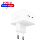 PD 35W 듀얼 USB-C / 타입-C 포트 충전기 iPhone / iPad 시리즈용, EU 플러그, EU 플러그