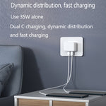 PD 35W 듀얼 USB-C / 타입-C 포트 충전기 iPhone / iPad 시리즈용, EU 플러그, EU 플러그
