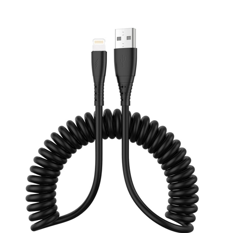 1.5m 스프링 텔레스코픽 휴대폰 고속 충전 데이터 케이블, USB to 8핀, USB to Type-C, USB to Micro USB