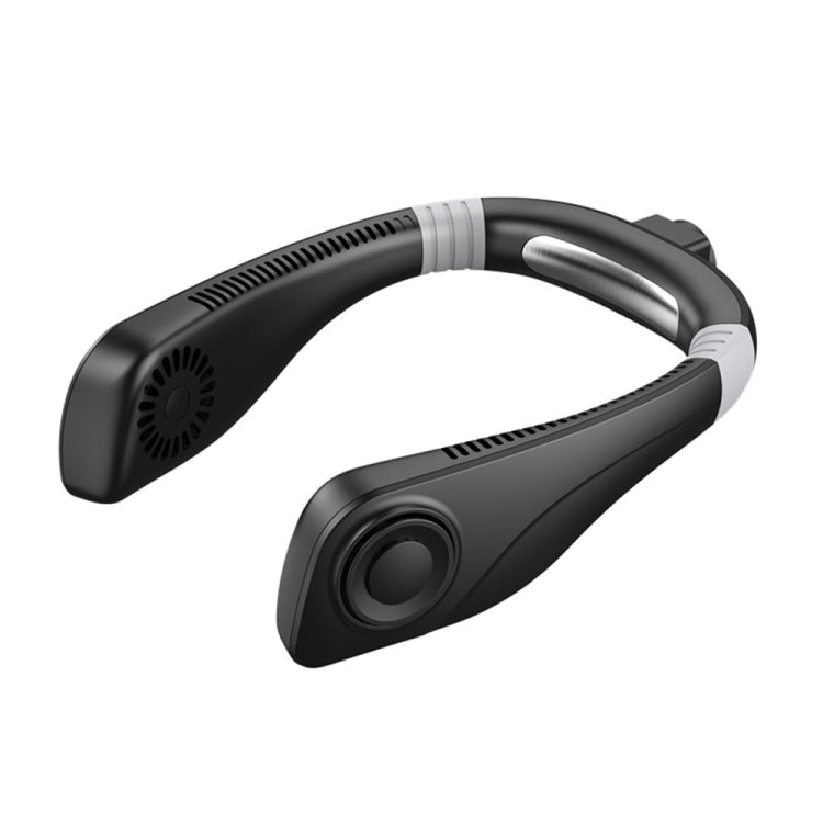 아로마테라피 무잎 냉각 걸이형 넥 팬 미니 USB 휴대용 팬, 검정, 흰색