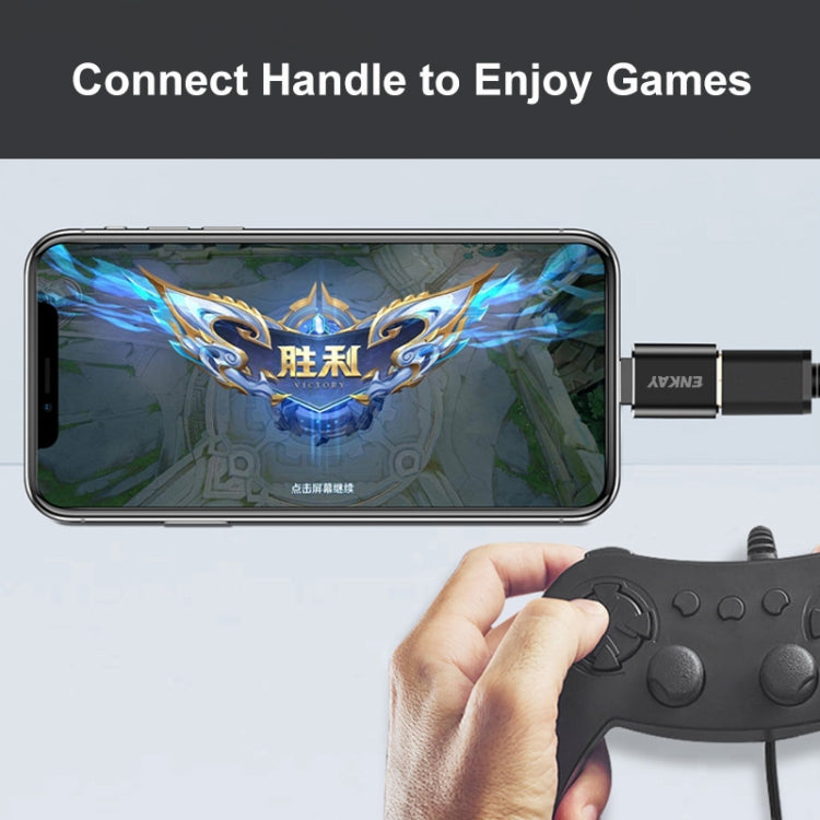 ENKAY ENK-AT110 8핀 수컷 to USB 3.0 암컷 알루미늄 합금 OTG 어댑터, ENK-AT110