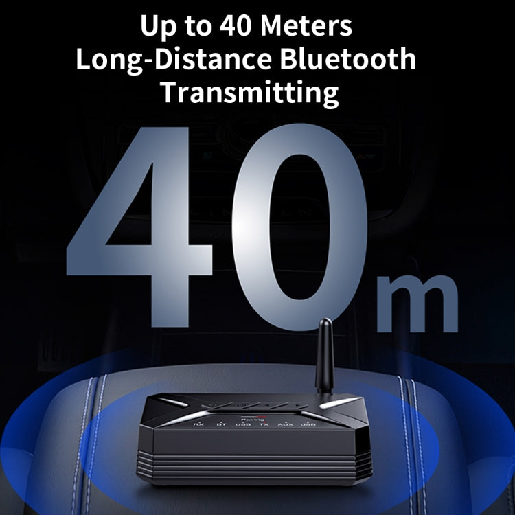 T-R22 외장 안테나 장거리 40m 블루투스 오디오 리시버 트랜스미터 2-in-1