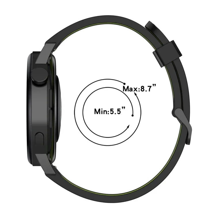 20mm 수직 패턴 투톤 실리콘 시계 밴드, 삼성 갤럭시 워치 42mm용, 삼성 기어 스포츠용, 삼성 기어 S2 클래식용