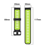 20mm 수직 패턴 투톤 실리콘 시계 밴드, 삼성 갤럭시 워치 42mm용, 삼성 기어 스포츠용, 삼성 기어 S2 클래식용