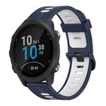 20mm Vertical Pattern Two-Color Silicone Watch Band, For Garmin Forerunner 245 Music, For Garmin Vivoactive 3 Music