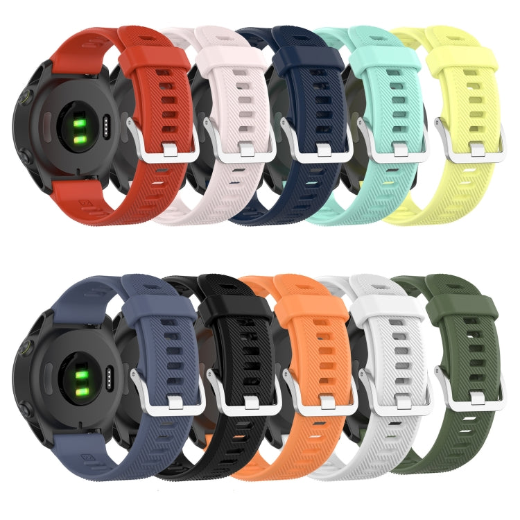 22mm Twill Solid Color Silicone Watch Band, For Garmin Forerunner 745
