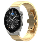 22mm One Bead Butterfly Buckle Metal Steel Watch Band, For Huawei Watch GT 3 Pro 46mm