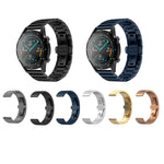 22mm One Bead Butterfly Buckle Metal Steel Watch Band, For Huawei Watch GT 3 Pro 46mm