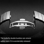 22mm One Bead Butterfly Buckle Metal Steel Watch Band, For Huawei Watch GT 3 Pro 46mm
