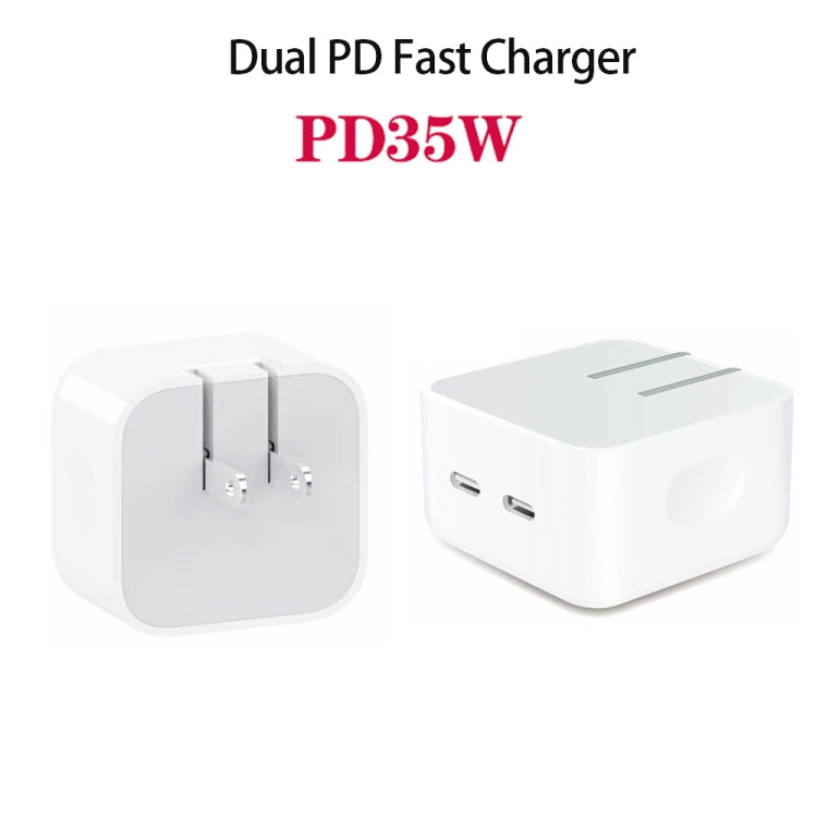 PD 35W 듀얼 USB-C / 타입-C 포트 충전기 iPhone / iPad 시리즈용, US 플러그, US 플러그