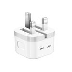 PD 35W 듀얼 USB-C / 타입-C 포트 충전기 iPhone / iPad 시리즈용, UK 플러그, UK 플러그