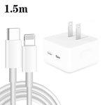 PD 35W 듀얼 USB-C / 타입-C 포트 충전기 타입-C to 8핀 데이터 케이블 포함, US 플러그, US 플러그 + 1m 8핀 케이블, US 플러그 + 1.5m 8핀 케이블, US 플러그 + 2m 8핀 케이블