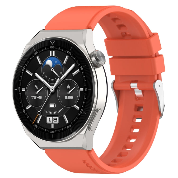 Protruding Head Silicone Strap Silver Buckle, For Huawei Watch GT 42mm/46mm / GT2 46mm 22mm, For Honor Watch GS Pro 22mm, For Honor Magic Watch 2 46mm 22mm, For Huawei Watch GT3 42mm 20mm