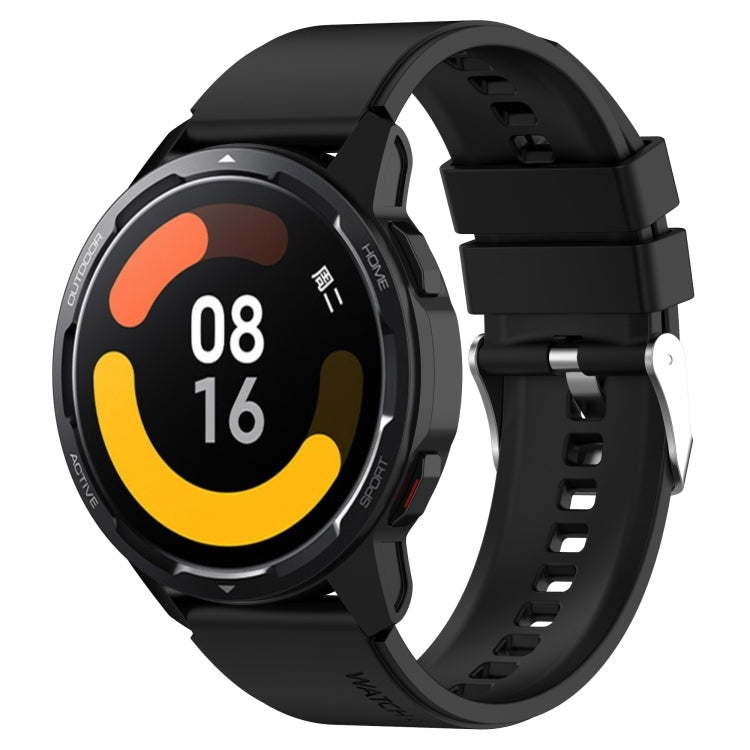 Protruding Head Silicone Strap Silver Buckle, For Samsung Galaxy Watch3 45mm 22mm, For Samsung Galaxy Gear S3 Classic 22mm, For Samsung Galaxy Gear S3 Frontier 22mm, For Samsung Galaxy Watch Heart-S 20mm
