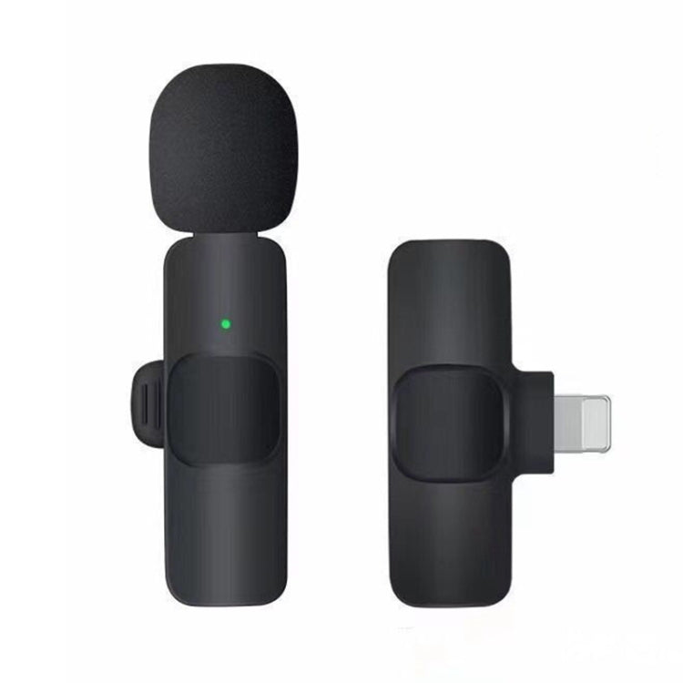 K9 무선 클립형 자동 동기화 노이즈 캔슬링 라이브 미니 마이크 8핀 수신기 포함, K9IP-1