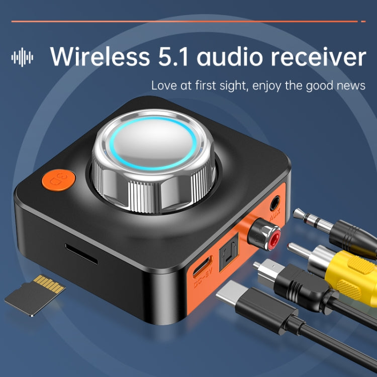 C39HD 블루투스 5.1 오디오 리시버 AUX 동축 광 출력 TF 재생 지원, 블루투스 5.1 오디오 리시버