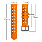 22mm 투톤 통기성 실리콘 시계줄, 삼성 갤럭시 워치3 45mm용, 삼성 갤럭시 워치 46mm용, 삼성 기어 S3 클래식용, 삼성 기어 S3 프론티어용