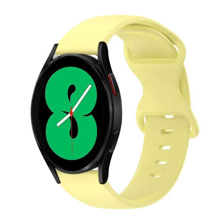 20mm Butterfly Buckle Solid Color Silicone Watch Band, For Samsung Galaxy Watch 4 44mm, For Samsung Galaxy Watch 4 Classic 46mm, For Samsung Galaxy Watch 4 Classic 42mm, For Samsung Galaxy Watch Active 2