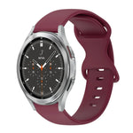 20mm Butterfly Buckle Solid Color Silicone Watch Band, For Samsung Galaxy Watch 4 44mm, For Samsung Galaxy Watch 4 Classic 46mm, For Samsung Galaxy Watch 4 Classic 42mm, For Samsung Galaxy Watch Active 2