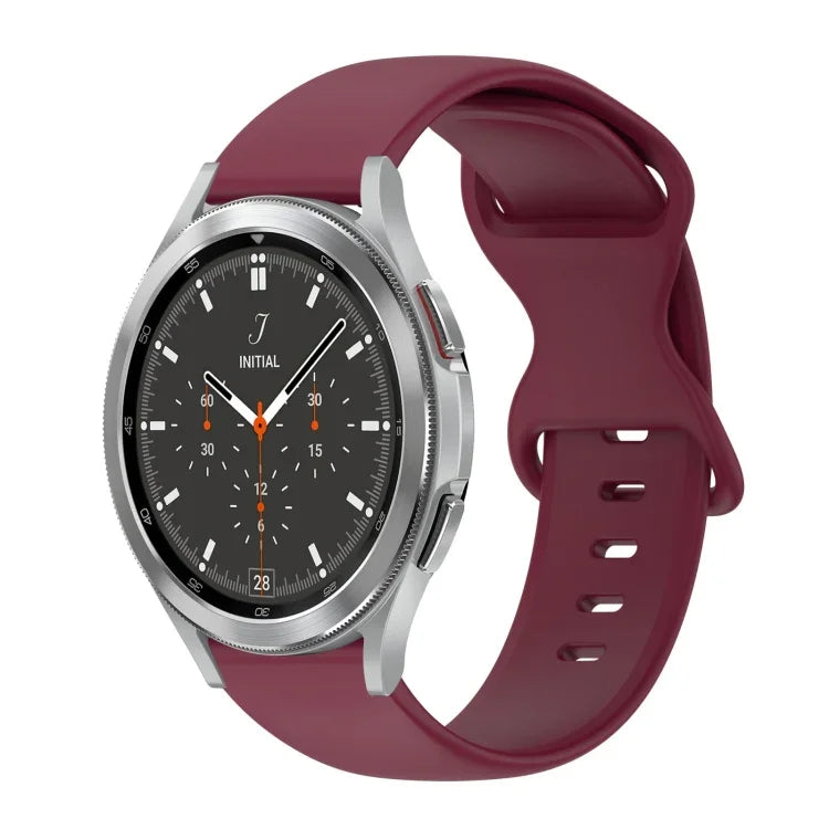 20mm Butterfly Buckle Solid Color Silicone Watch Band, For Samsung Galaxy Watch 4 44mm, For Samsung Galaxy Watch 4 Classic 46mm, For Samsung Galaxy Watch 4 Classic 42mm, For Samsung Galaxy Watch Active 2