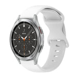 20mm Butterfly Buckle Solid Color Silicone Watch Band, For Samsung Galaxy Watch 4 44mm, For Samsung Galaxy Watch 4 Classic 46mm, For Samsung Galaxy Watch 4 Classic 42mm, For Samsung Galaxy Watch Active 2
