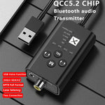 T9 저지연 5.2 블루투스 오디오 송신기 광섬유 코액셜 APTX 풀 시리즈 지원, USB 케이블 포함, 케이블 없음