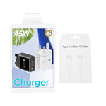 45W PD3.0 + 2 x QC3.0 USB 멀티 포트 충전기 및 Type-C to Type-C 케이블, UK 플러그, UK 플러그 + Type-C to Type-C 케이블