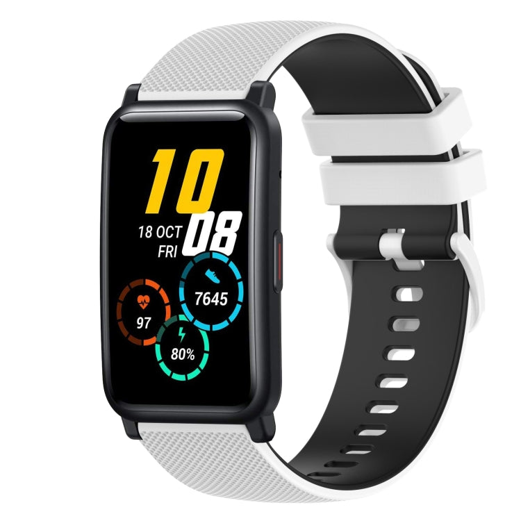 20mm Checkered Two-Color Silicone Watch Band, For Honor Watch ES, For Honor MagicWatch2 42mm